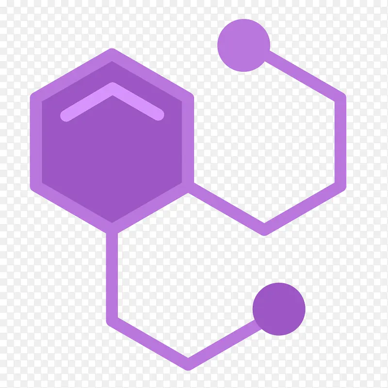 紫色手绘的六边形