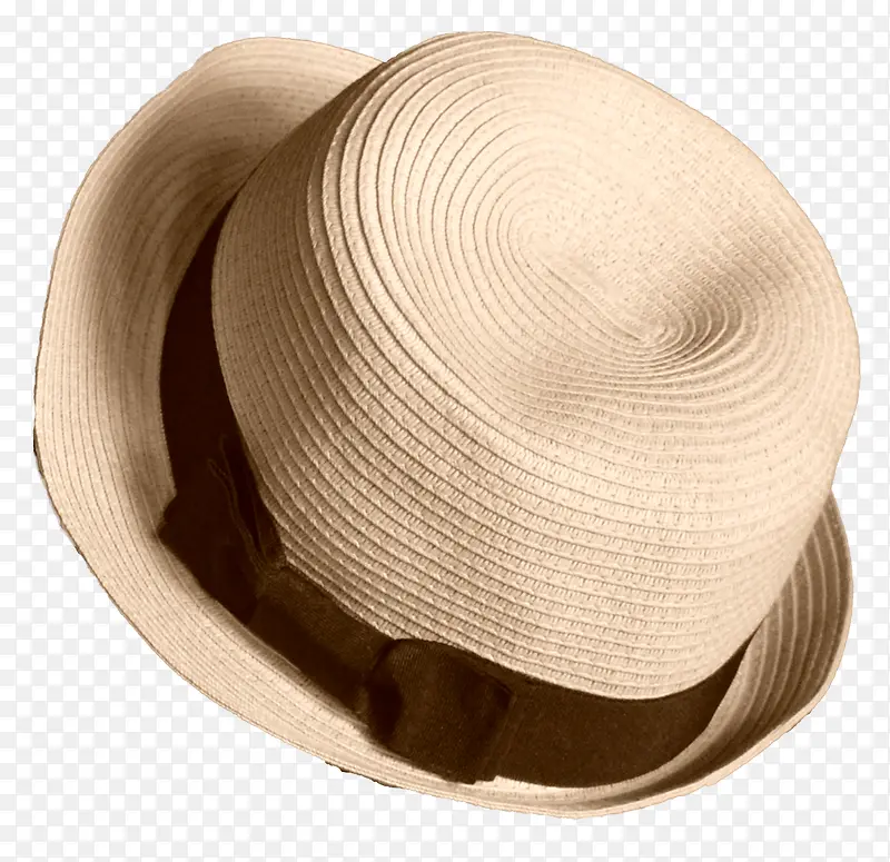 米白色沙滩帽实物图