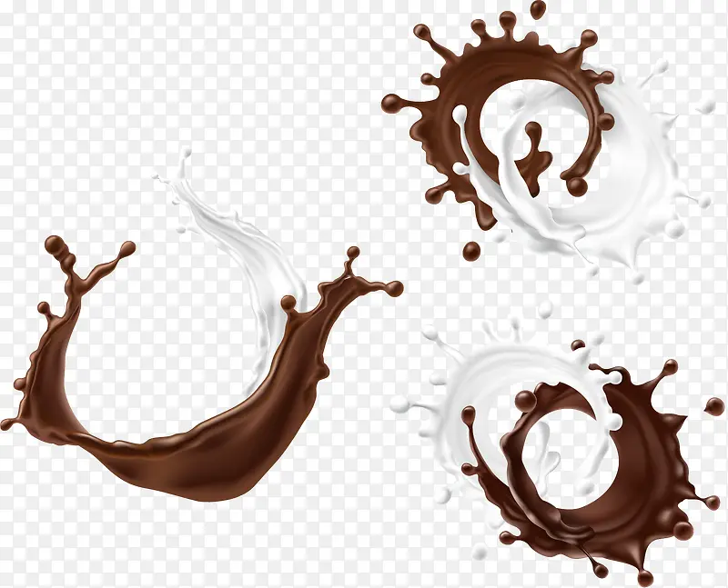 矢量手绘牛奶和巧克力
