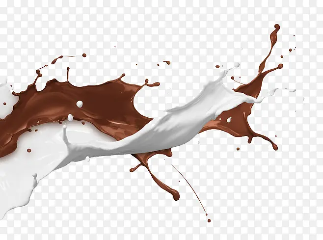 白色牛奶和巧克力牛奶