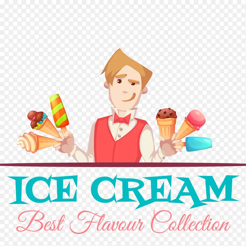 卡通卖冰淇淋的人物设计