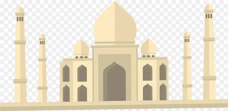 矢量图水彩清真寺