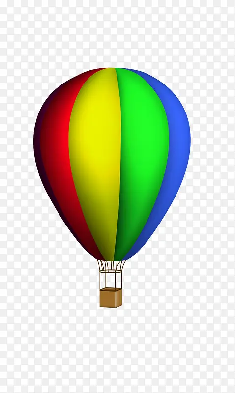 矢量红黄绿蓝组合热气球