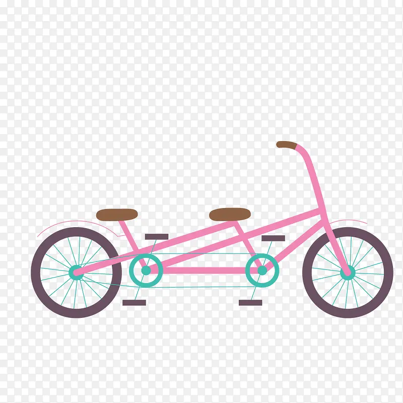 矢量卡通扁平化双人自行车