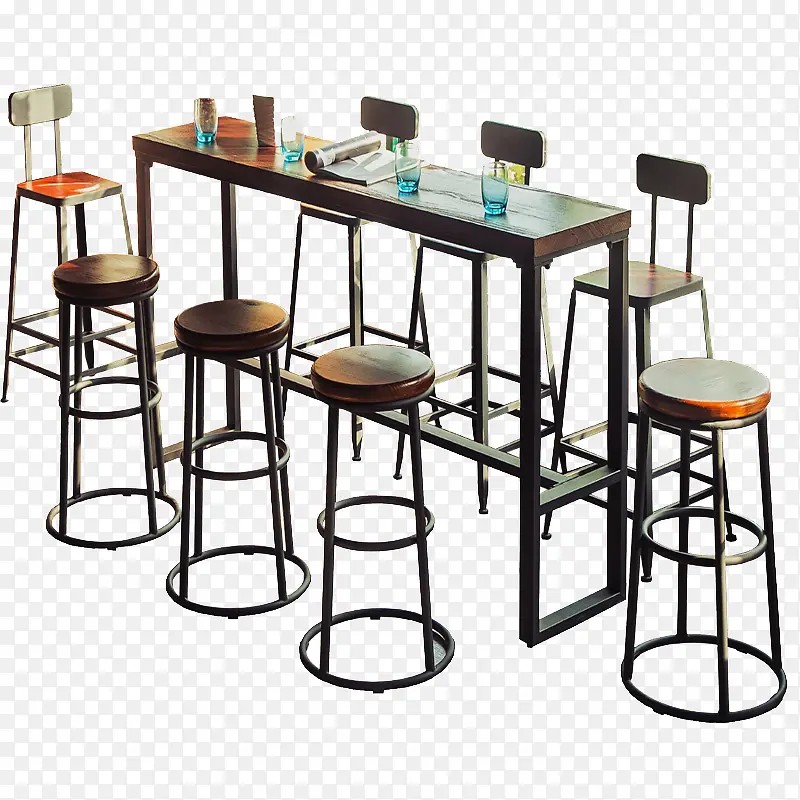 实木酒吧台桌椅