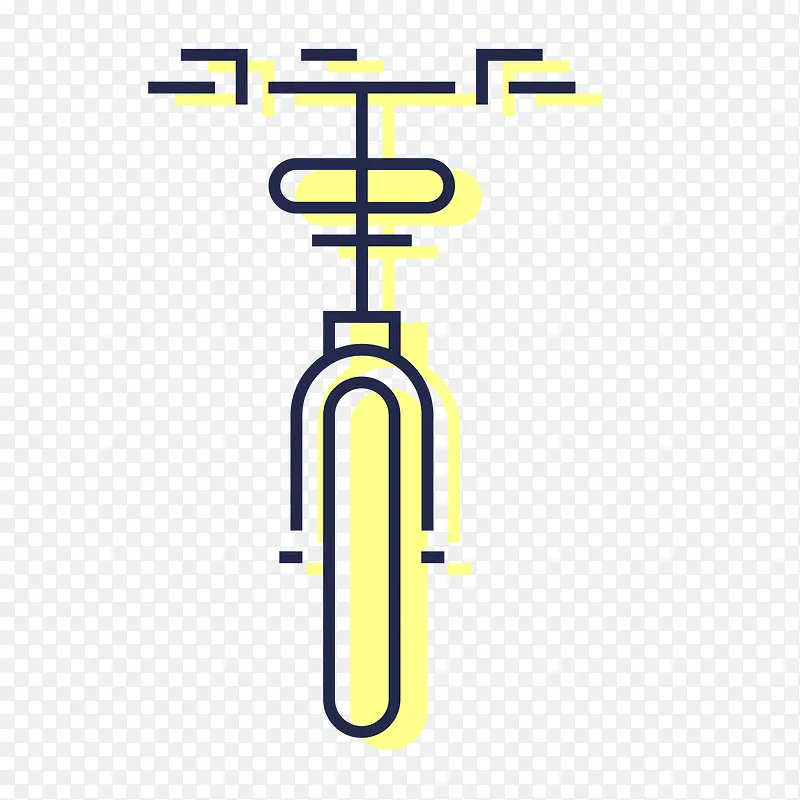 黄色手绘自行车元素