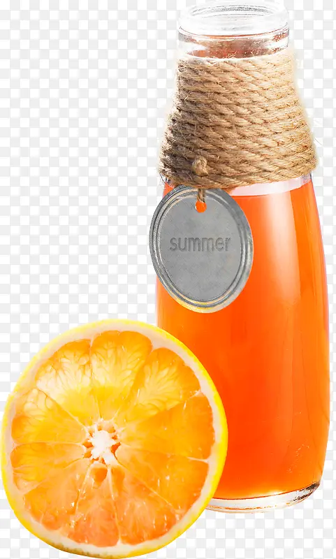 夏日瓶装橙汁png素材