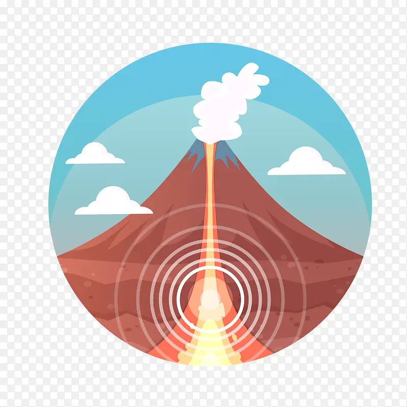 火山爆发景象设计矢量图