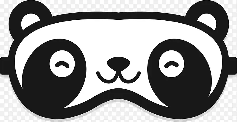 卡通熊猫睡觉眼罩