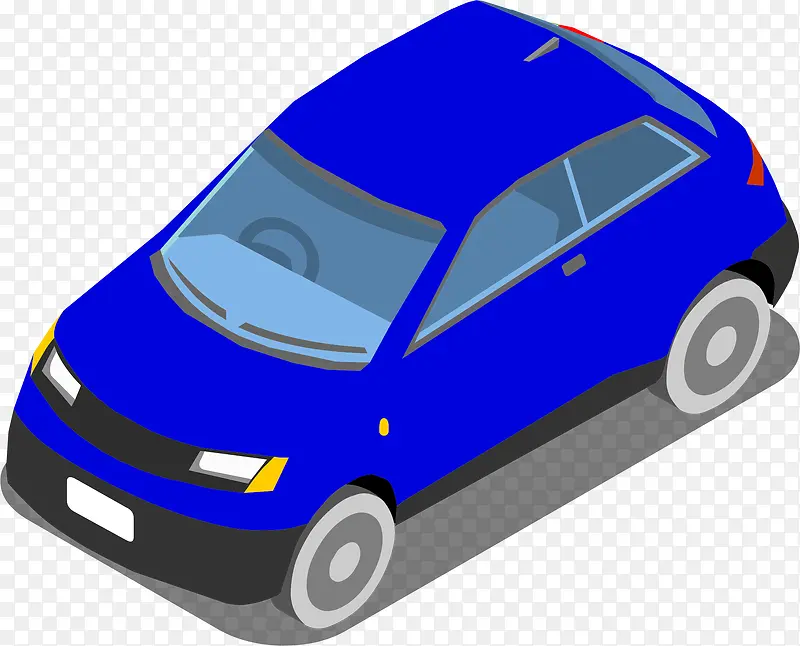蓝色轿车