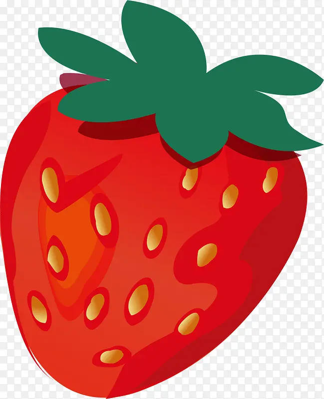 红色草莓卡通插画