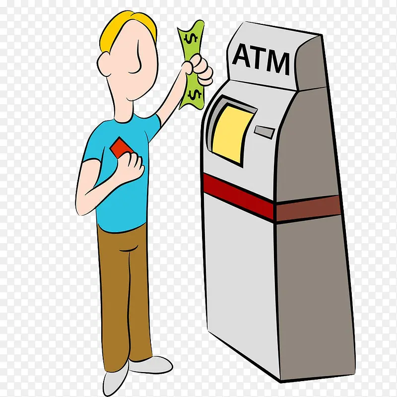 手绘ATM自动提款机