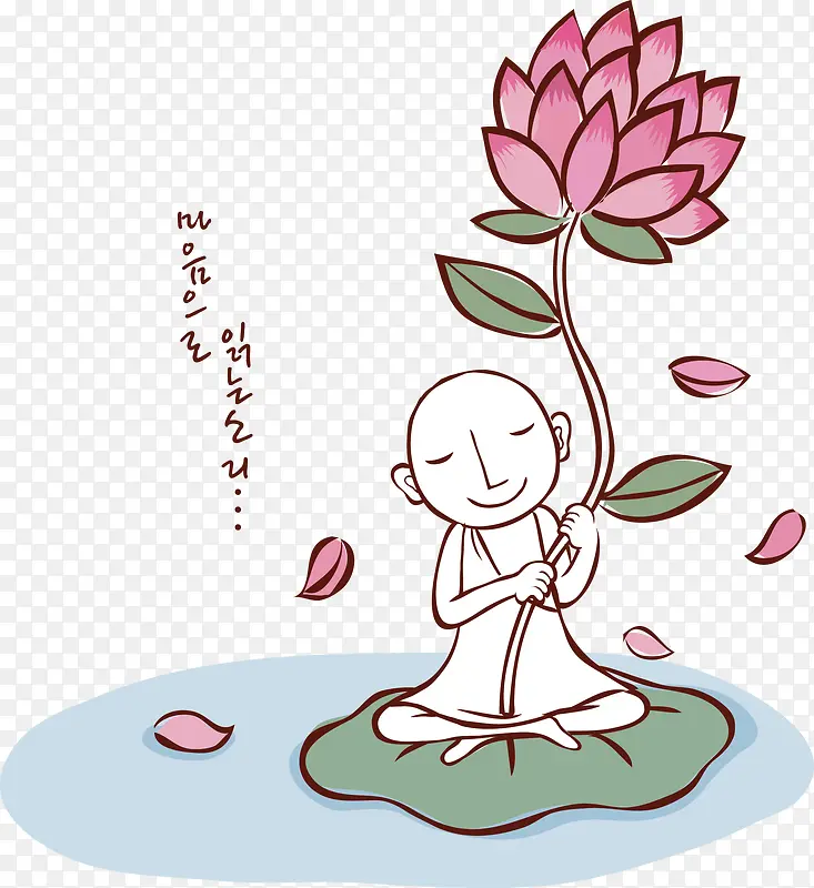 画画莲花装饰设计手绘图案