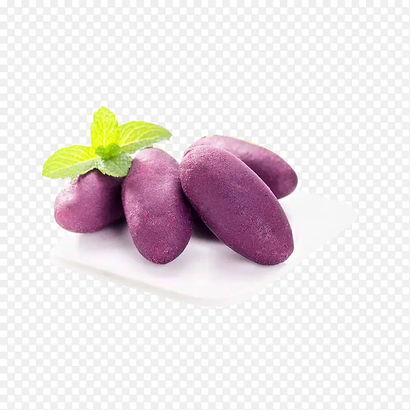 一碟漂亮的紫薯食物