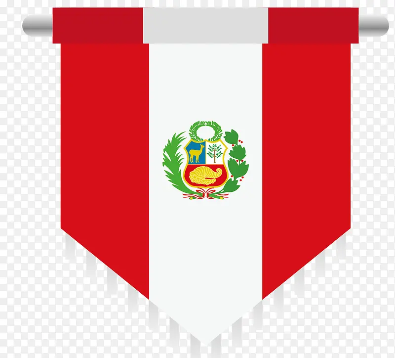 悬挂的矢量秘鲁国旗