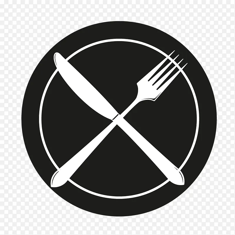 西餐厅宣传用餐刀叉子图标