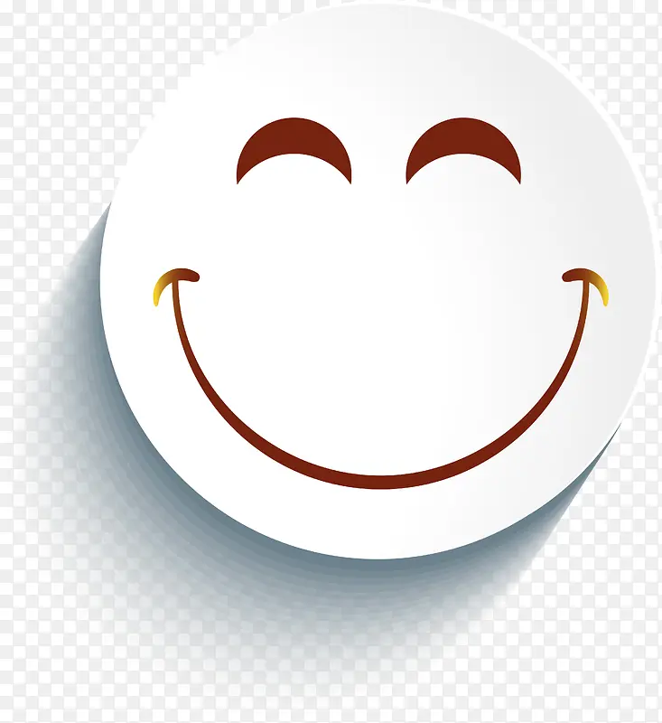 3D立体白色圆脸卡通大笑表情矢量