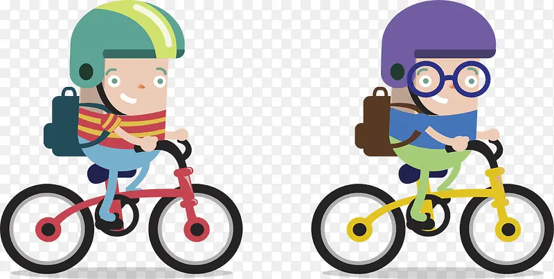 骑自行车去上学
