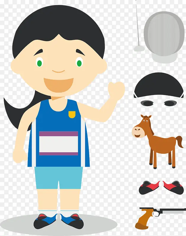 卡通女孩矢量图