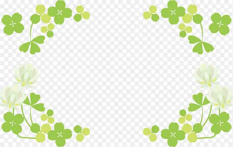 绿色春季四叶草框架