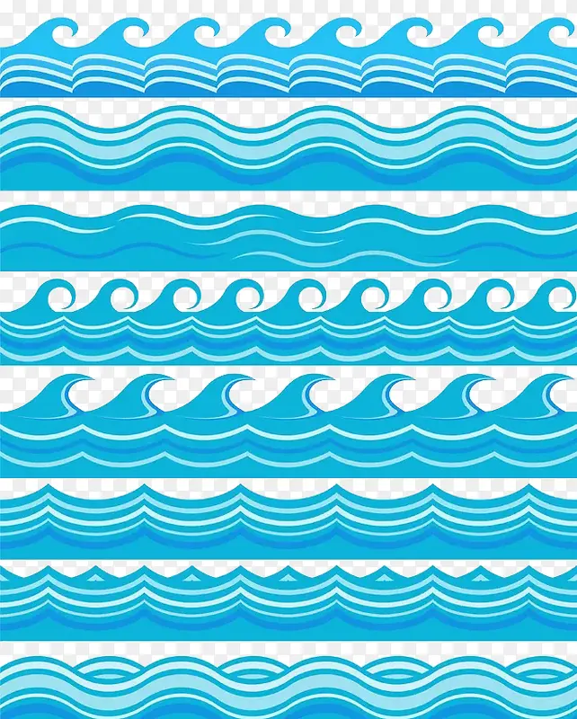 蓝色海洋波浪矩形
