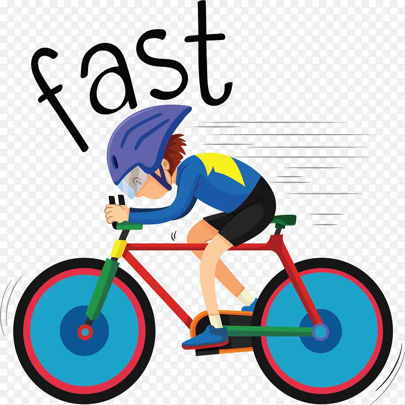 快速骑车的自行车运动员