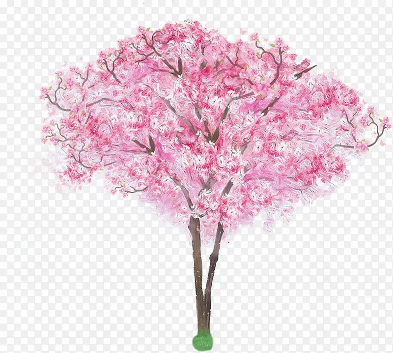 植物花朵树木粉色卡通修饰