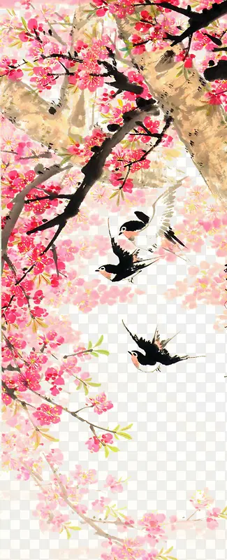 桃花春燕