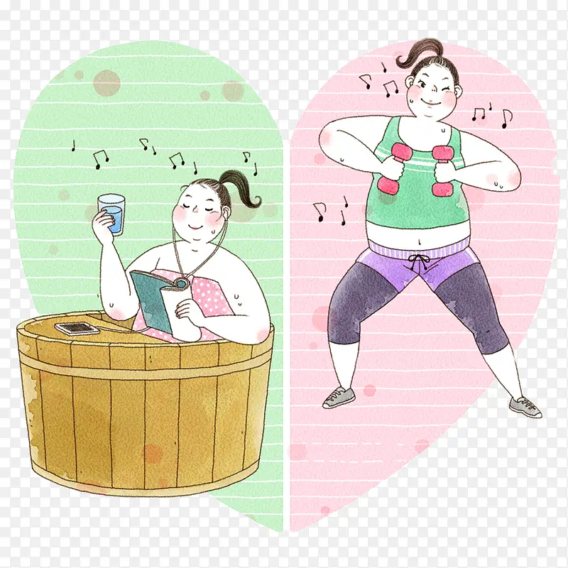 拿哑铃的胖女孩