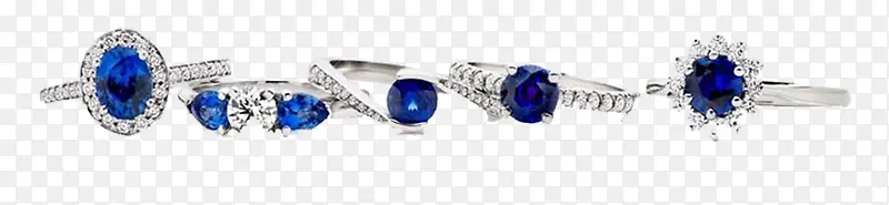 产品实物蓝宝石多种钻石戒指