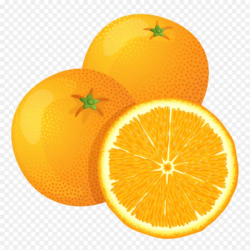 卡通三个香橙