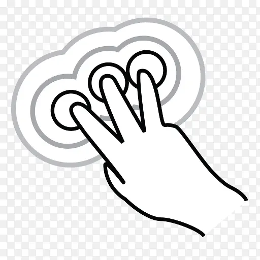 三个手指三倍利用gestureworks-icons