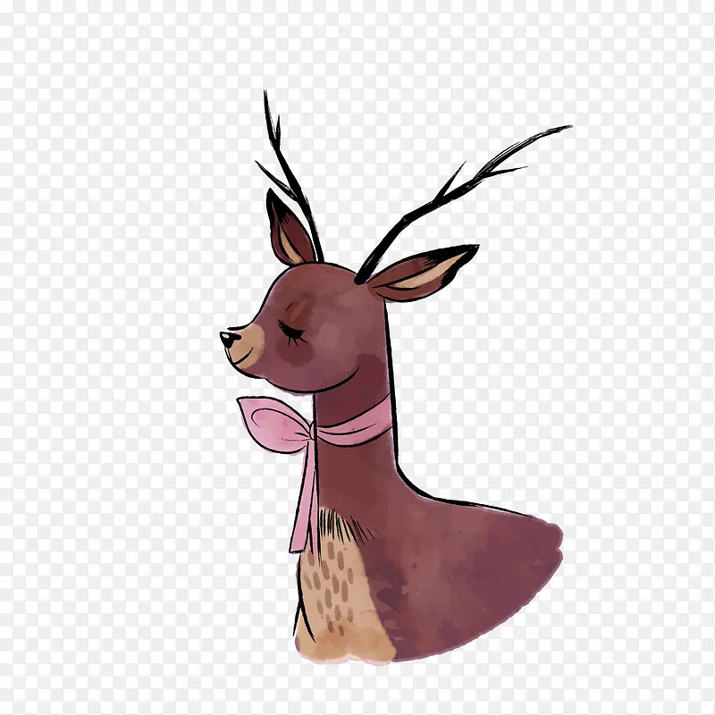 可爱小鹿动物矢量图