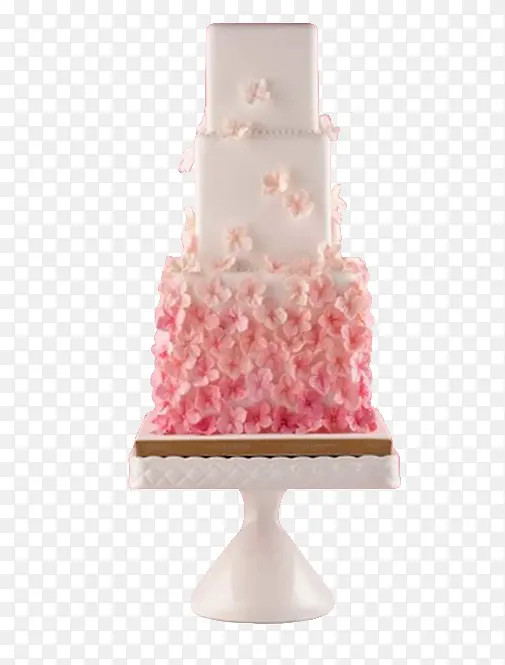 粉色渐变小清新婚礼樱花蛋糕