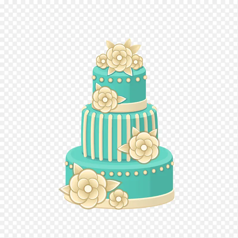 婚礼绿色鲜花蛋糕