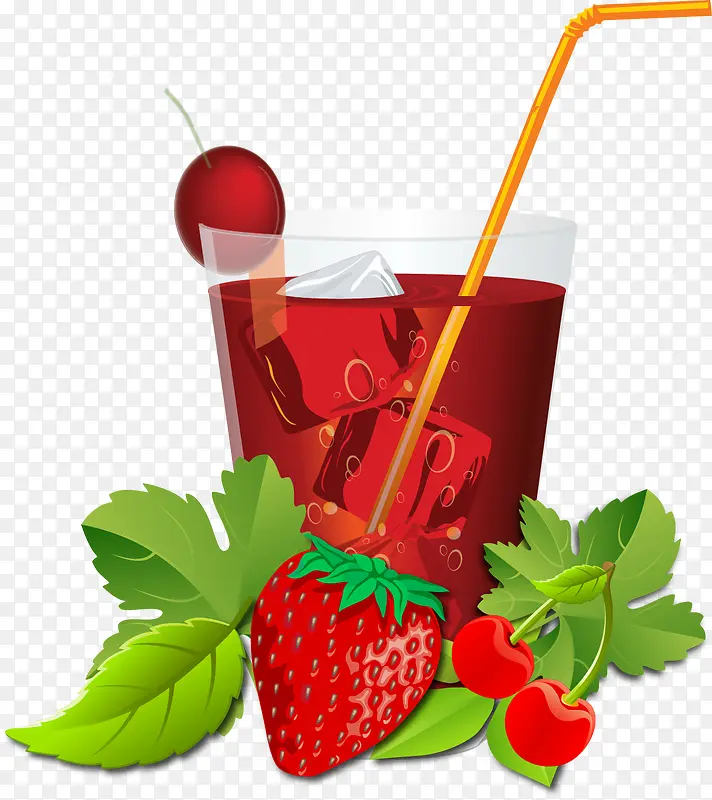 夏日草莓蔓越莓饮品