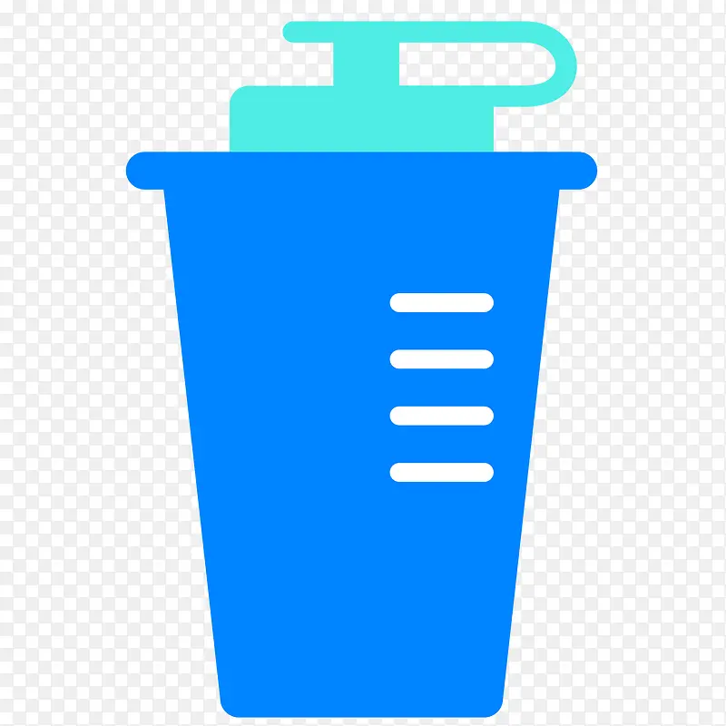蓝色扁平化水杯元素