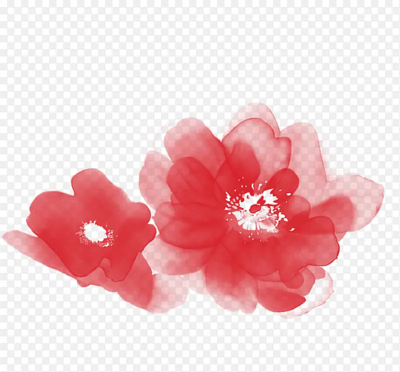 红色梦幻鲜花装饰图案