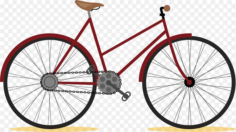 酒红色脚踏车