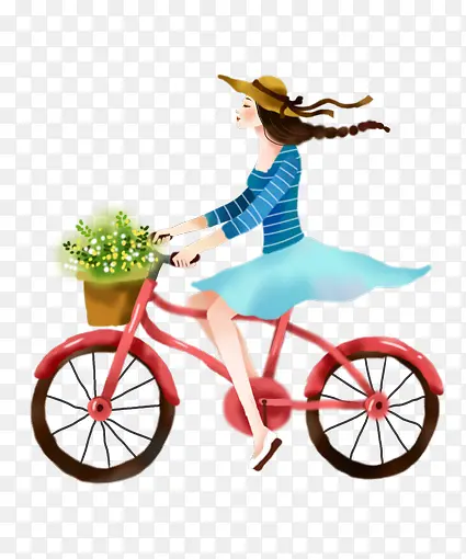骑自行车的女孩