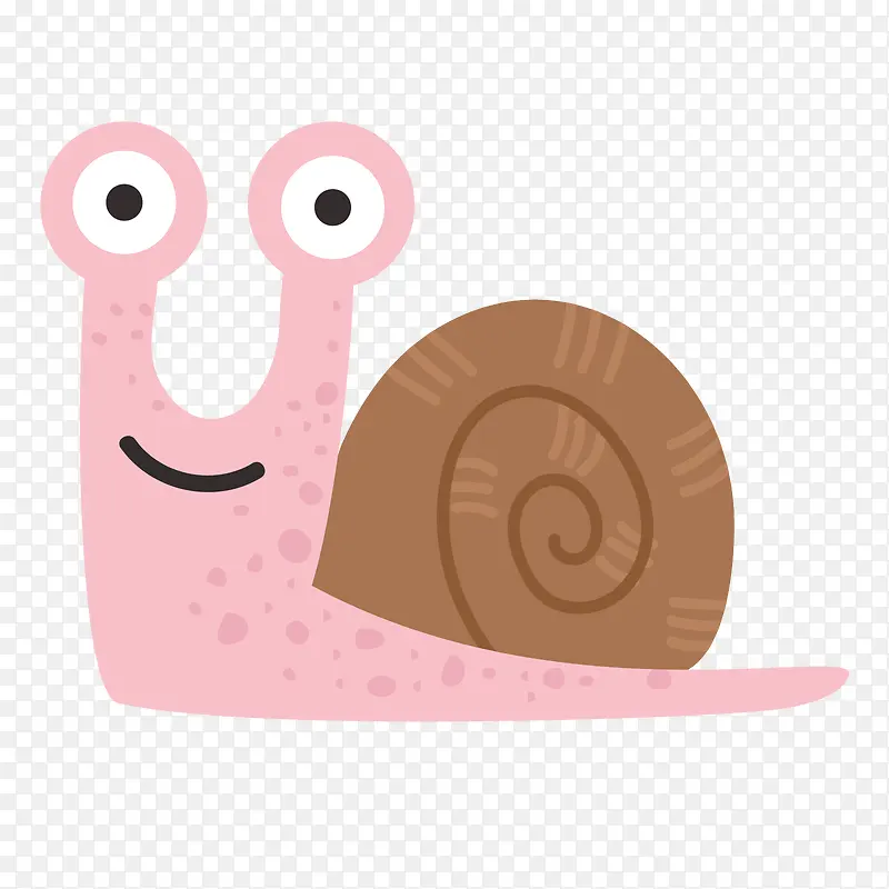 粉灰色卡通动物蜗牛