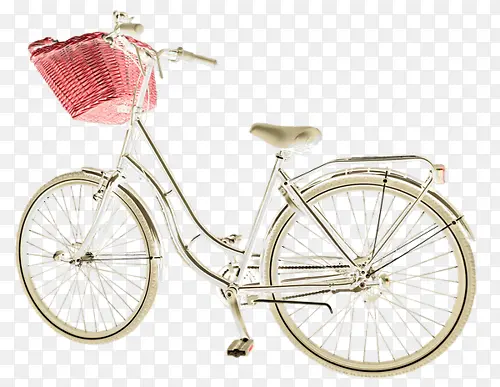 粉色车篓的自行车