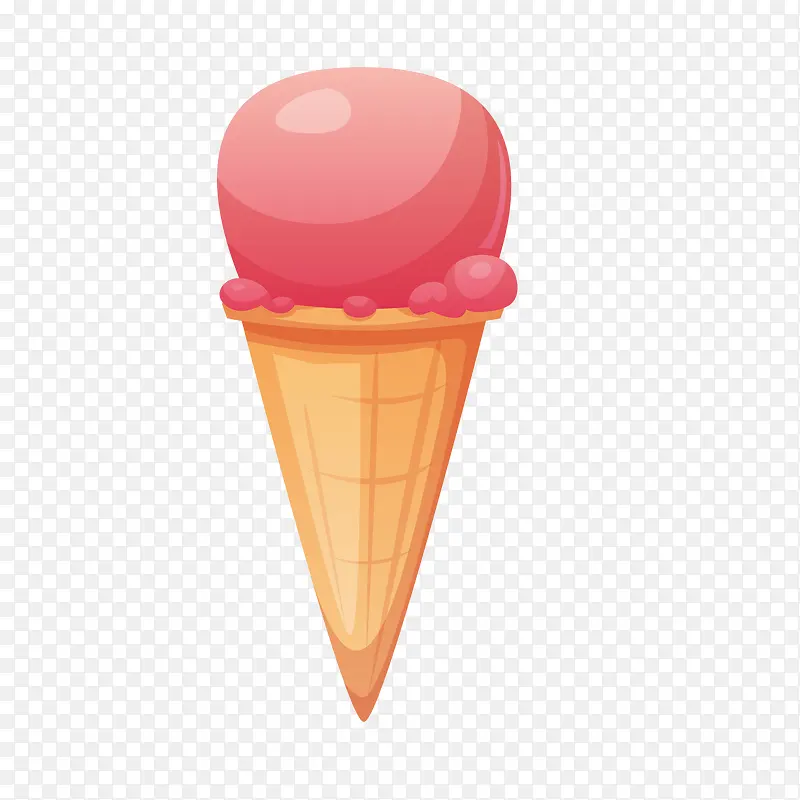 卡通粉色冰淇淋甜筒