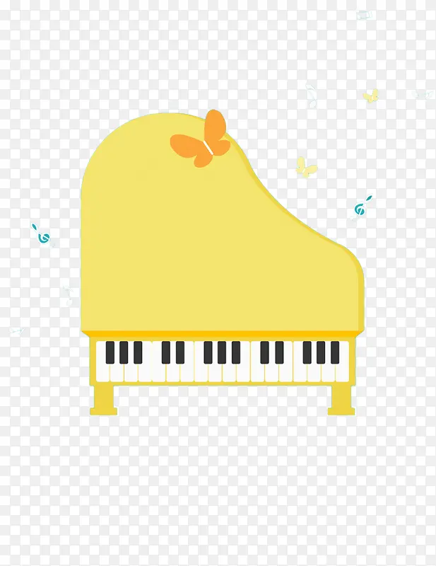 手绘黄色钢琴