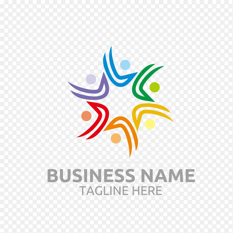 彩色抽象小人logo
