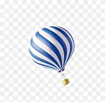 蓝色漂浮热气球