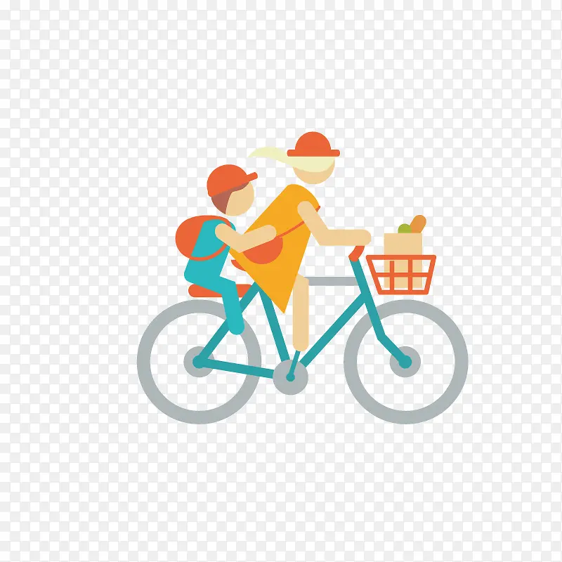 骑自行车接送学生