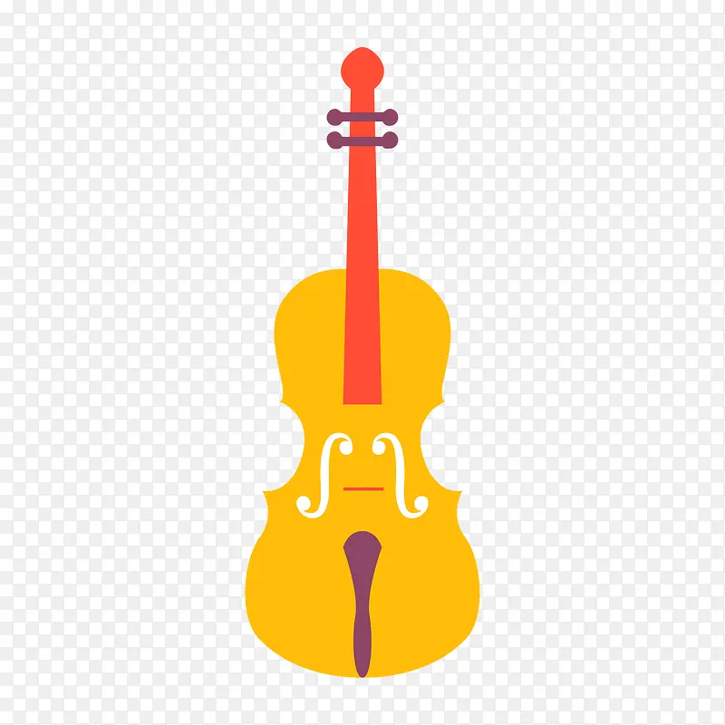卡通黄色的小提琴设计