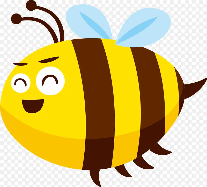 黄色卡通微笑蜜蜂