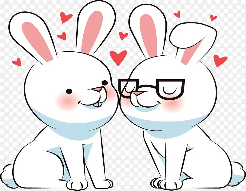 可爱甜蜜兔子情侣